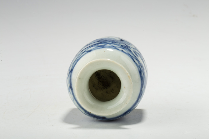古玩陶瓷清晚期·青花纏枝花卉紋水盂真品鑒賞圖
