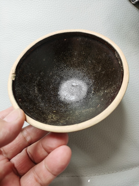 古玩陶瓷贛州窯褐釉茶盞真品鑒賞圖