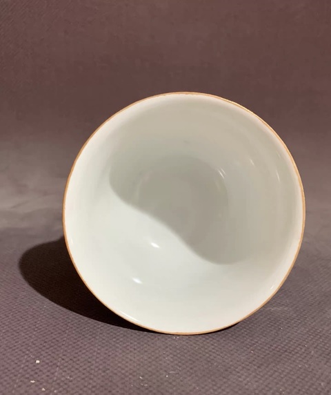 古玩陶瓷胭脂紅釉杯真品鑒賞圖