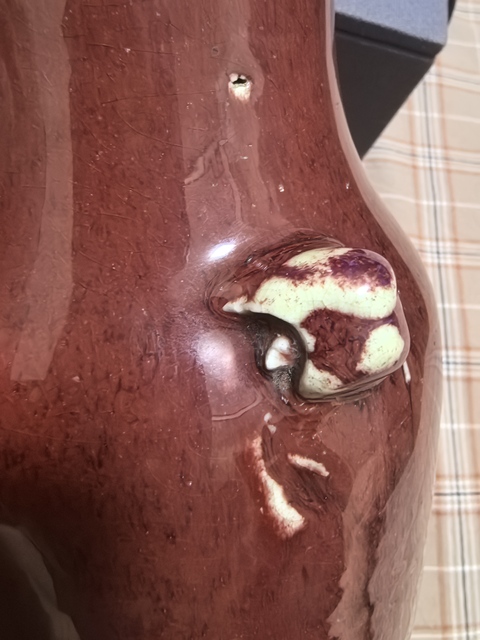 古玩陶瓷窯變紅釉瓶真品鑒賞圖