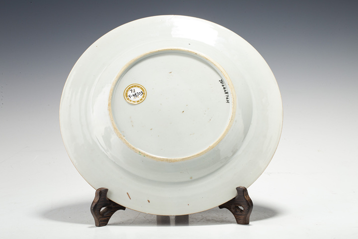 古玩陶瓷清雍乾·粉彩鳳凰花卉紋折沿盤拍賣，當前價格1904元