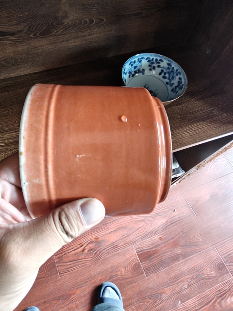 古玩陶瓷珊瑚紅釉香爐真品鑒賞圖