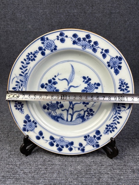 古玩陶瓷康熙青花花卉紋盤拍賣，當前價格1288元