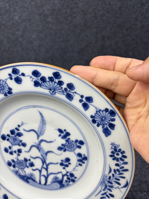 古玩陶瓷康熙青花花卉紋盤拍賣，當前價格1288元
