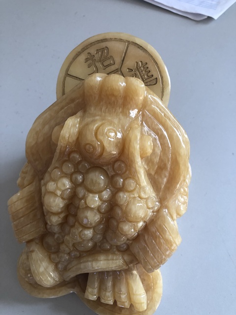 古玩玉器米黃玉雕“金蟾”擺件真品鑒賞圖