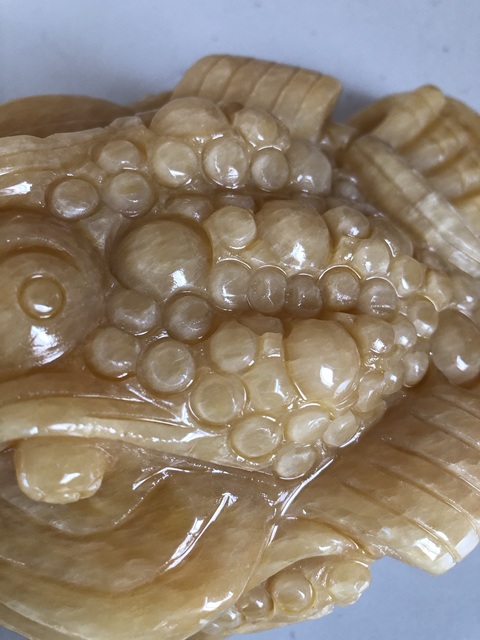 古玩玉器米黃玉雕“金蟾”擺件真品鑒賞圖