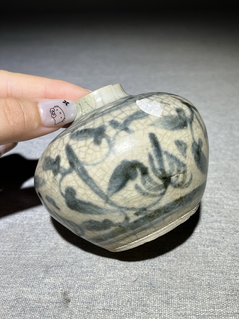古玩陶瓷元末明早期青花花卉紋水盂拍賣,當前價格1880元