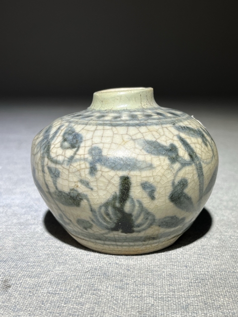 古玩陶瓷元末明早期青花花卉紋水盂拍賣,當前價格1880元