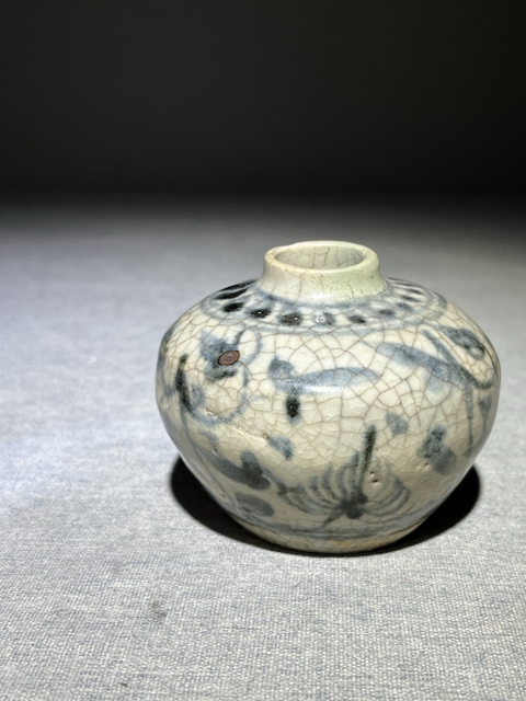 古玩陶瓷元末明早期青花花卉紋水盂拍賣,當前價格1880元