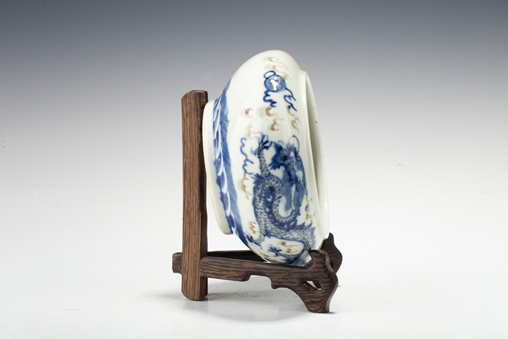 古玩陶瓷清晚期·青花釉里紅云龍紋洗真品鑒賞圖