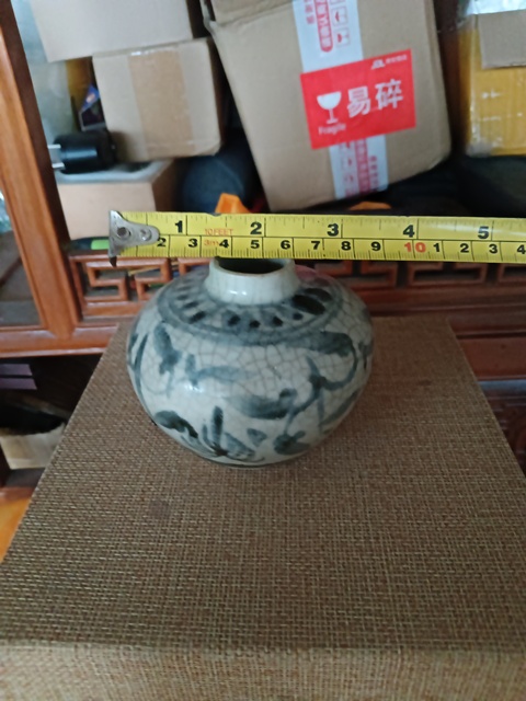 古玩陶瓷元末明早期青花花卉紋水盂拍賣,當前價格1880元