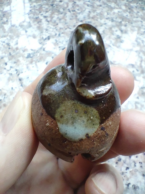 古玩陶瓷磁州窯茶葉末釉鈴鐺真品鑒賞圖