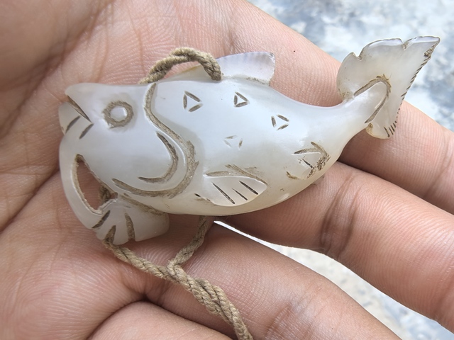 古玩玉器玉魚墜真品鑒賞圖