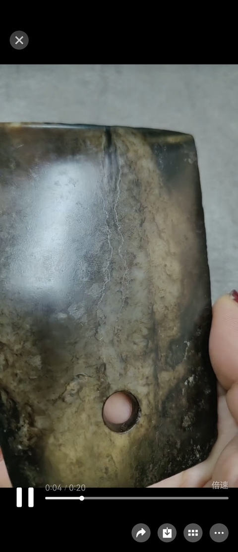 古玩玉器提油仿古“玉鉞”真品鑒賞圖