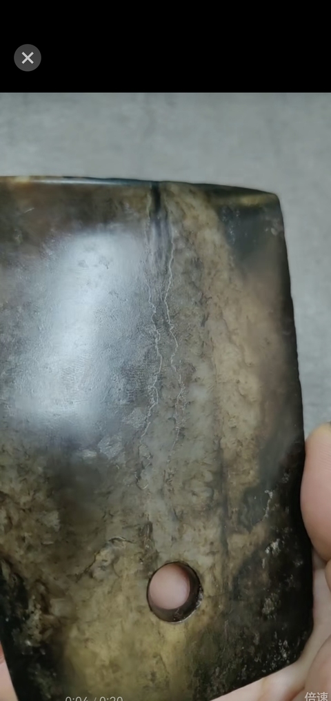 古玩玉器提油仿古“玉鉞”真品鑒賞圖