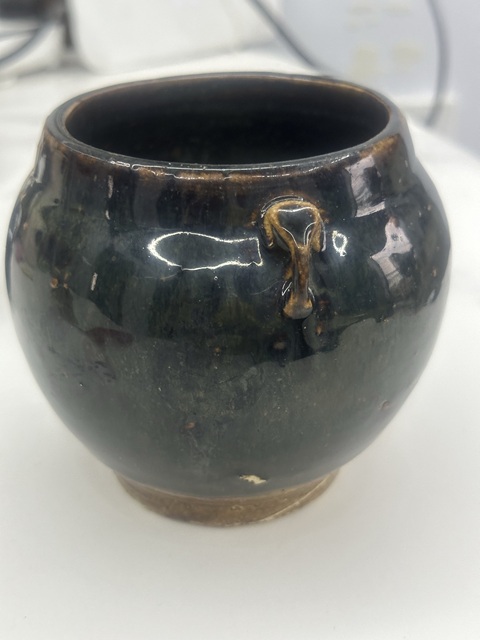 古玩陶瓷黑釉雙系罐真品鑒賞圖
