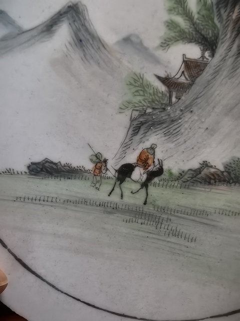 古玩陶瓷人物山水瓷板畫真品鑒賞圖