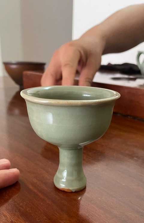 古玩陶瓷龍泉高足杯真品鑒賞圖