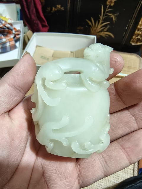 古玩玉器玉壺真品鑒賞圖
