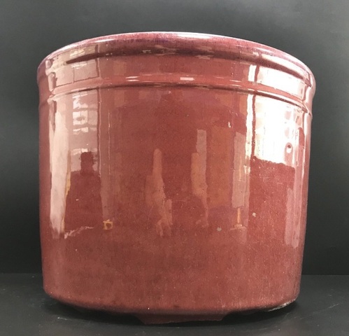 古玩陶瓷窯變紅釉三足筒式香爐真品鑒賞圖