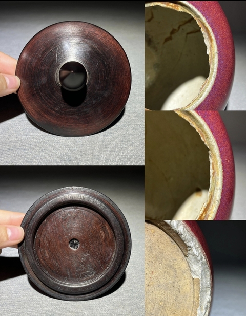 古玩陶瓷窯變紅釉西瓜罐真品鑒賞圖