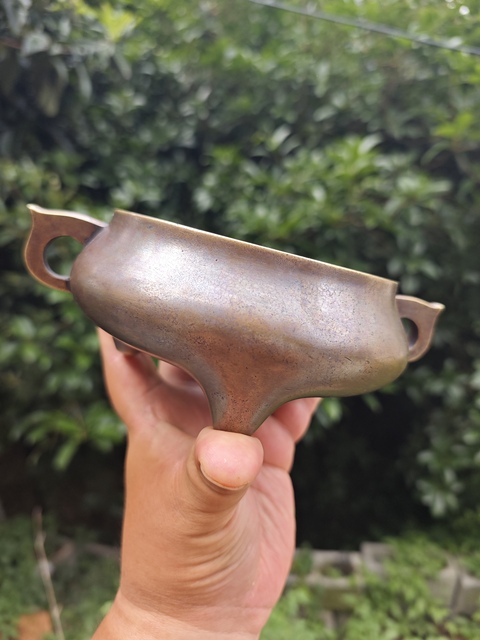 古玩銅器銅爐板耳押經爐真品鑒賞圖