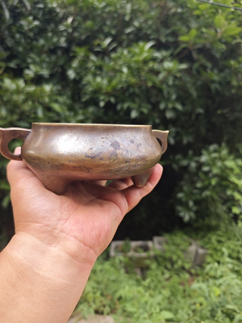 古玩銅器銅爐板耳押經爐真品鑒賞圖