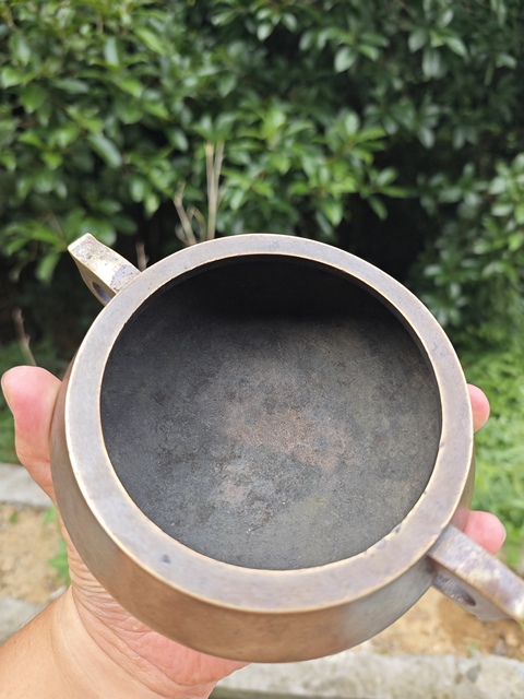 古玩銅器銅爐板耳押經爐真品鑒賞圖