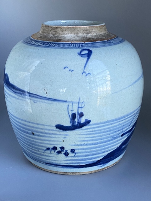 古玩陶瓷青花山水人物紋罐拍賣,當前價格800元