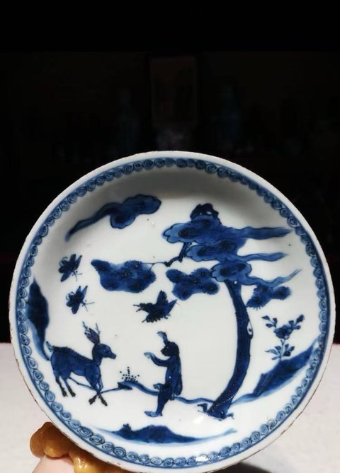 古玩陶瓷青花喜鹿蜂猴紋盤拍賣,當(dāng)前價格2588元