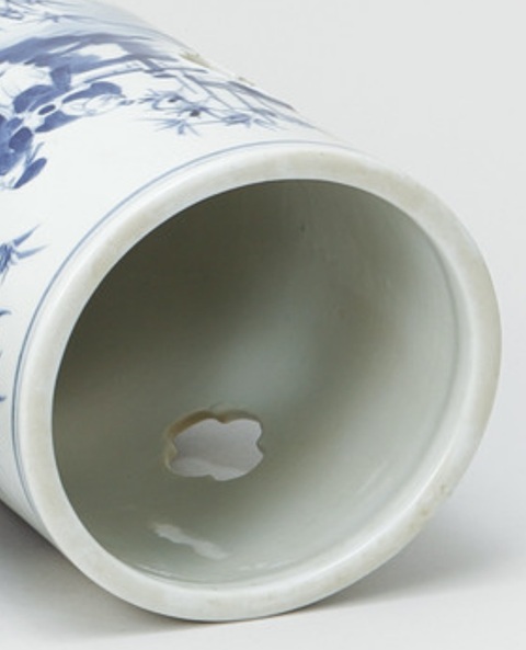 古玩陶瓷青花人物紋帽桶真品鑒賞圖