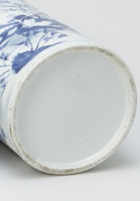 古玩陶瓷青花人物紋帽桶真品鑒賞圖