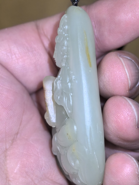 古玩玉器和田玉觀音牌真品鑒賞圖