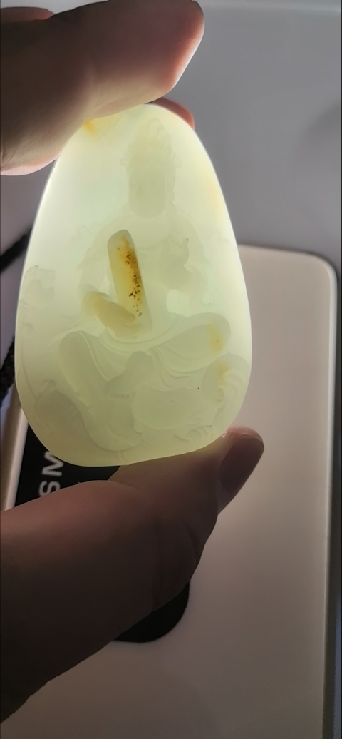 古玩玉器和田玉觀音牌真品鑒賞圖