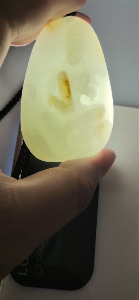 古玩玉器和田玉觀音牌真品鑒賞圖