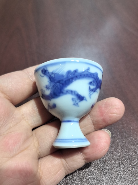 古玩陶瓷青花高足杯真品鑒賞圖