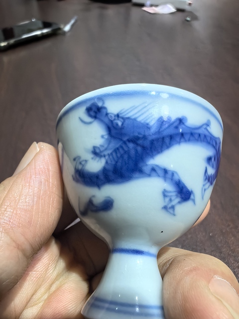 古玩陶瓷青花高足杯真品鑒賞圖