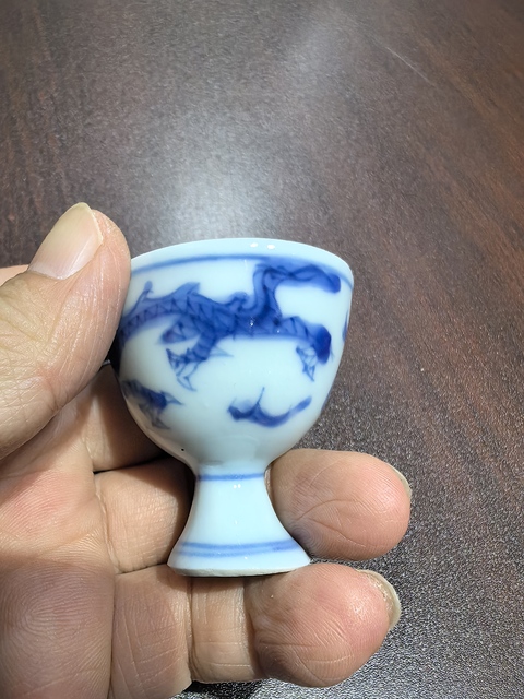 古玩陶瓷青花高足杯真品鑒賞圖
