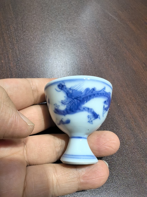 古玩陶瓷青花高足杯真品鑒賞圖