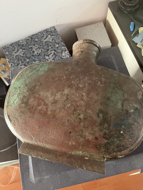 古玩銅器漢代青銅扁壺真品鑒賞圖