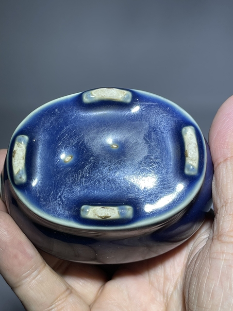 古玩陶瓷祭藍釉水呈真品鑒賞圖
