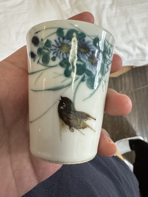 古玩陶瓷民國釉下彩杯真品鑒賞圖