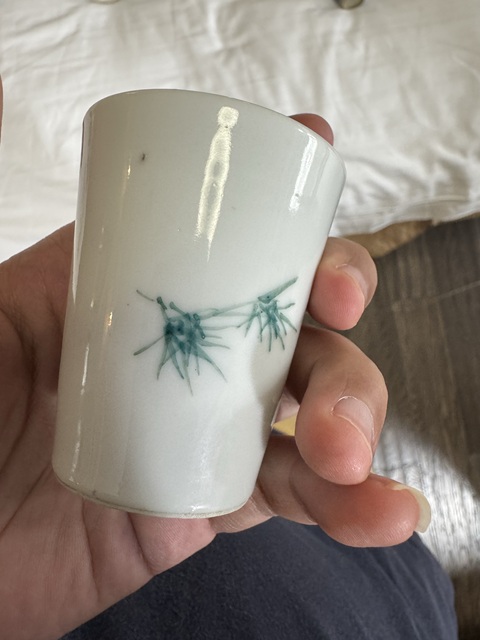 古玩陶瓷民國釉下彩杯真品鑒賞圖
