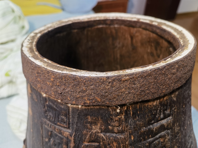 古玩雜項(xiàng)銘文木桶真品鑒賞圖