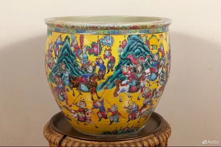 古玩陶瓷刀馬人缸真品鑒賞圖
