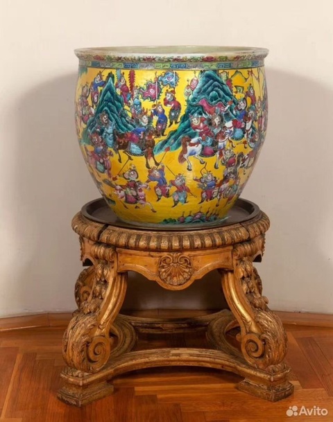 古玩陶瓷刀馬人缸真品鑒賞圖
