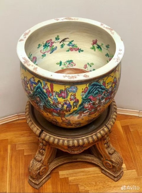 古玩陶瓷刀馬人缸真品鑒賞圖