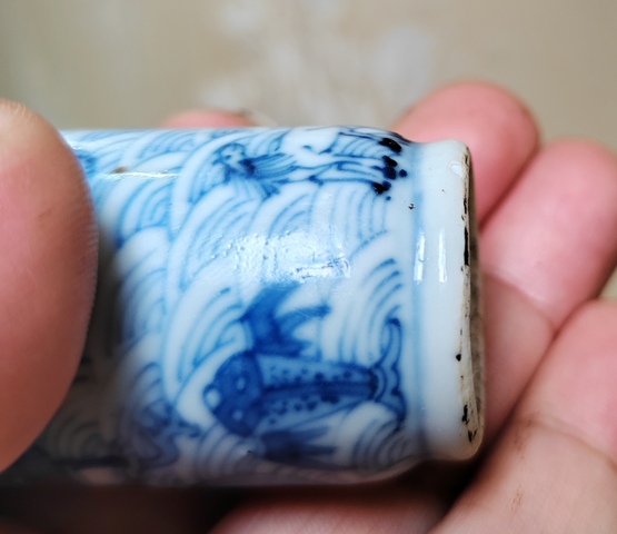 古玩陶瓷青花海八怪紋鼻煙壺拍賣，當前價格2350元