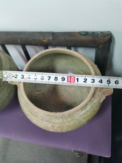 古玩陶瓷青釉雙耳罐真品鑒賞圖