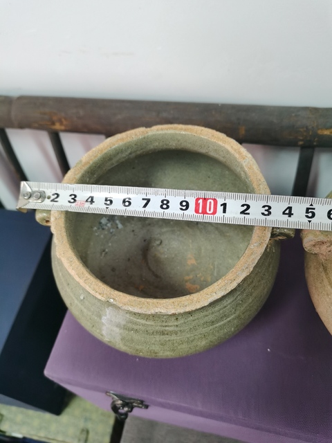 古玩陶瓷青釉雙耳罐真品鑒賞圖